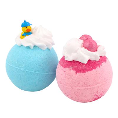 China Boby Hot Sell OEM Relax Luxury Spa Duck Toy Organic Bath Bomb Kids Private Label 160g Best Natural Fizzy Bubble for sale