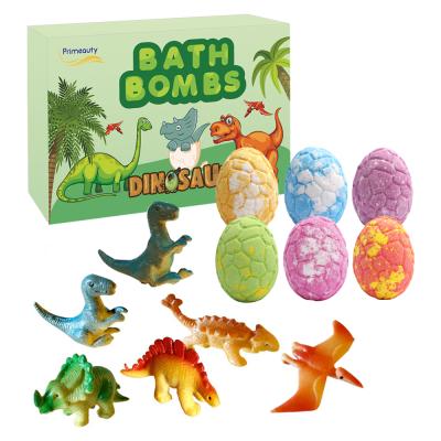 China 6pcs Mini Toys Box Packaging Dinosaur Kid Surprise Fizzer Gift Natural Organic Vegan Spa Egg Safe Bombs Set for sale