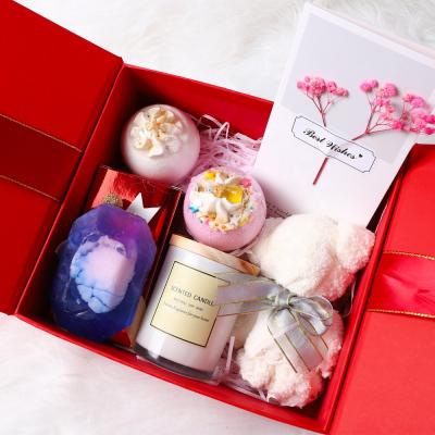 China Promotional Soap Valentine Gift Set Barber Shop Wholesale Customized Festival Holiday Item Love Gift Luxury Candle Bath Bomb Soap for sale