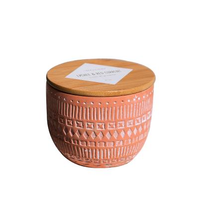 China Romantic Natural Decorations Packaging & Delivery wholsale craft fresh air jar luxury large ceramic soy wax aromatherapy scented vintage vessel candle for sale