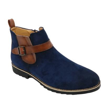 China Other Product Wholesale Price Dark Blue Ankle Bootie Style Zipper Men Martin Boots for sale