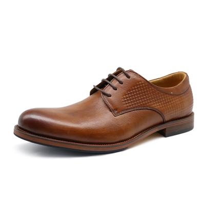 China Genuine Leather Shoes Lace Up Mens Stylish Shoes Light Brown To Party Man Suitable For/Wedding/Office for sale