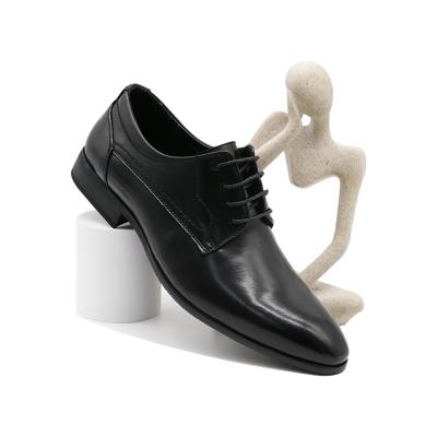 China Classic Black Smooth Leather Business Casual Formal Salmon Lighted Lace Up Formal Shoes For Men for sale