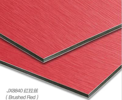 Cina 3mm ACM spazzolato rosso, pannello composito di alluminio in vendita