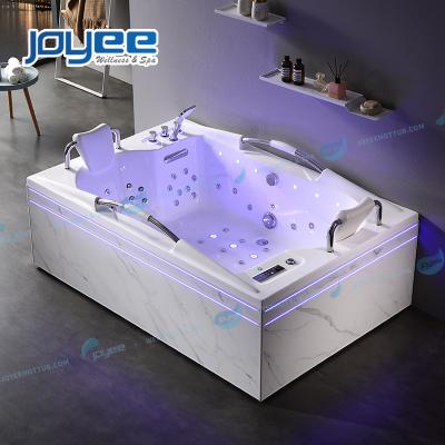 China JOYEE New Design 2 People Massage Bathtub Hydrotherapy Tub Skirted Whirlpool Bathtub (Left Skirt) Indoor Acrylic Bathtub Double Side Mini Bathtub for sale