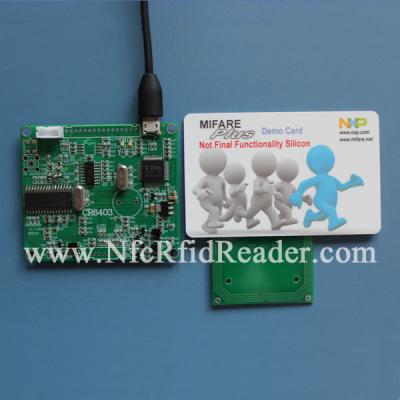 China Mifare Plus 13.56MHz HF Long Range RFID Reader Embed 3Des AES Function for sale