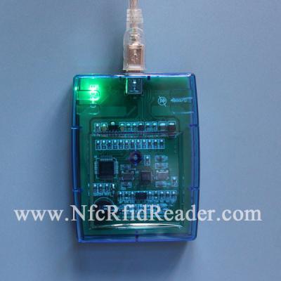 China Small 13.56 Mhz RFID Reader , USB Emulation Keyboard USB RFID Desktop Reader for sale