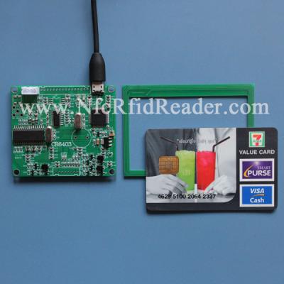 中国 2 SAM を持つ ISO14443/ISO15693 USB RFID の読者 Solts CR6403 販売のため