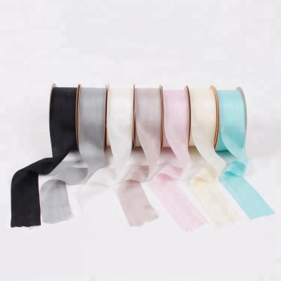 China Wholesale 100% Inch Width 1-1/2 Colored Pure Silk Embroidery Ribbon High Tenacity for sale