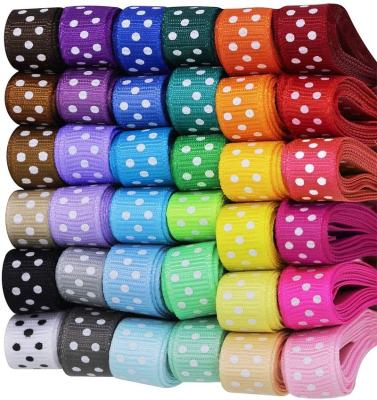 China OEM Sustainable Polka Dot Grosgrain Ribbons For Gift Wrapping for sale