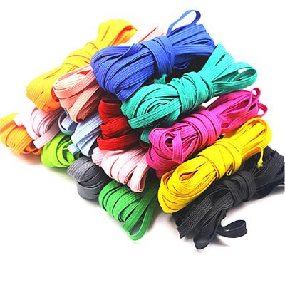 China 3mm 5mm 6mm 9mm Multicolor 12mm Multicolor Band Cord Earloop Cord Flat Seam Stretch Knit Braided Elastic Cord Twine for sale