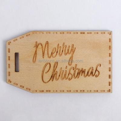 China Viable Wholesale Custom Christmas Ornament Wooden Craft Tag With Embossed Printing for sale