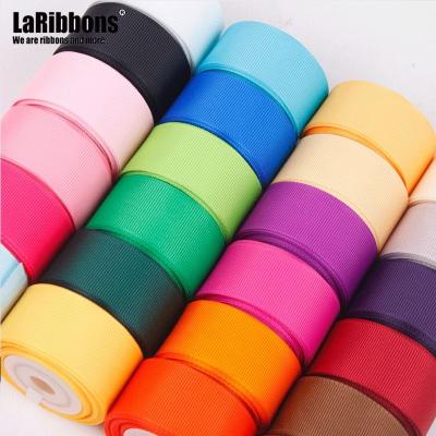 China High Quality Custom Double Face Solid Colors 100% Polyester Grosgrain Ribbon for sale