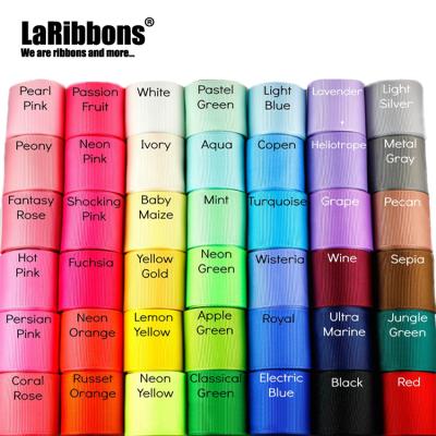 China Double Face La Ribbons Wholesale 3 Inch Wide Solid Color 100% Polyester Grosgrain Ribbon for sale