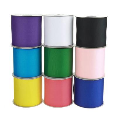 China High Quality Double Face Solid Colors 75mm Wide Custom 100% Polyester Grosgrain Ribbon for sale