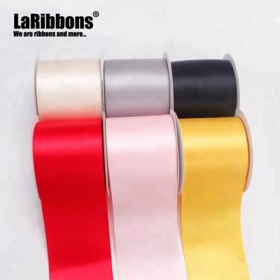 China Solid Color Wholesale Viable Double Side Decorative 3 Inch Satin Ribbon for sale