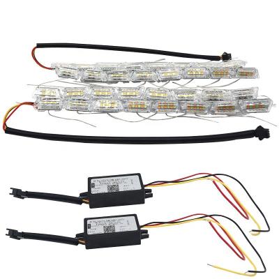 China Driving Flexible Light White Yellow White Sequential Crystal Strips Car Turn Signal LED DRL LED Daytime Running Lights for sale