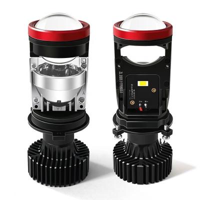 China Motorcycle LED+Aluminum Beam Light H4 Beam Lamp Y6 Y7 Y8 LED Headlight Mini Laser Projector Car Light Super Bright High Low High Low Bulb for sale