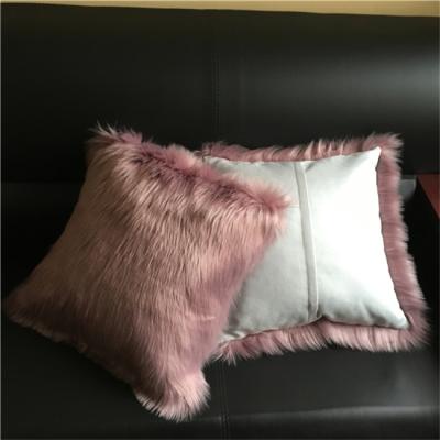 China Mongolian Soft Plush Faux Fur Cushion Case Throw Blanket for sale