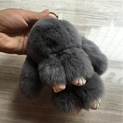 China 100% Hand Made Cute Rabbit Real Mink Fur Cute Rabbit Car Key Chain Key Chain for sale