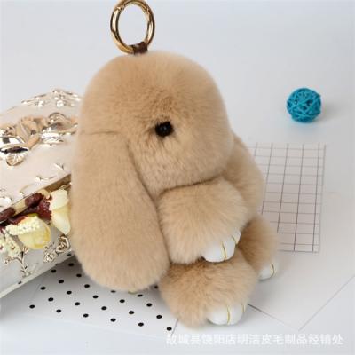 China Bunny Keychain Rabbit Key Chain 13CM Cute Fluffy for Woman Purse Bag for sale