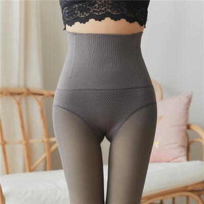 China Antibacterial bare legs high-waisted abdomen plus velvet thickened pantyhose women leggings butt crack! crack! gaiters for sale