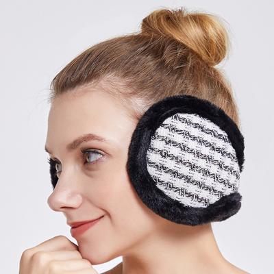 China Lattice Popular Winter Plush Earmuffs Plush Ear Cover Folding Warm Earmuff For Unisex for sale