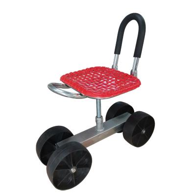 China Outdoor Scooter Trolley Garden Stools Scooter Cart Seat Yard Easily Assembled Rolling Gardening Cart for sale