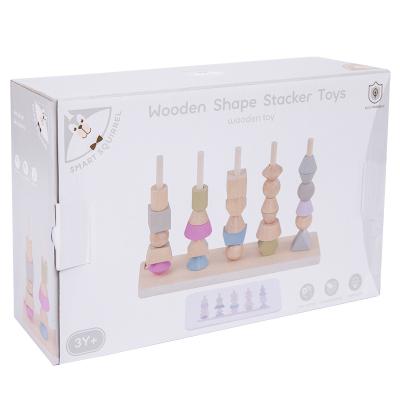 China Wooden geometric shapes on fingers educational wooden montessori material toys for kids for sale