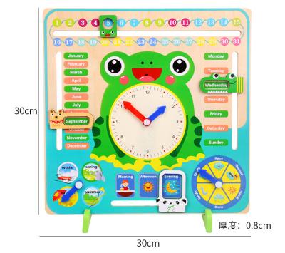 China 2021 High Quality Wooden Frog Children Early Learning Wooden Calendar Toy For Kids Educational Toy for sale