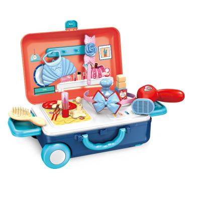 China Cooking Game Toys Children's Game Kitchen Toys Lever Portable Box Cutlery Kitchenware Simulation Girls Medical Makeup Tools Set for sale