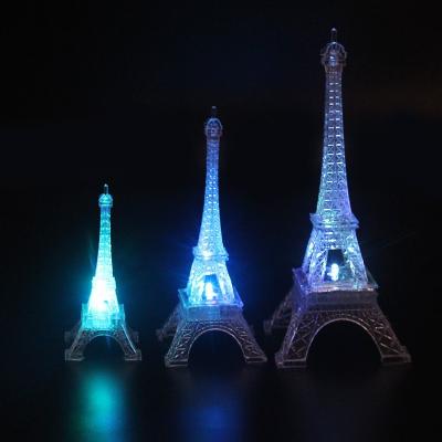 China Christmas Gift Eiffel Tower LED Night Light Children's Toys Acrylic Colorful Luminous Creative Gifts for sale