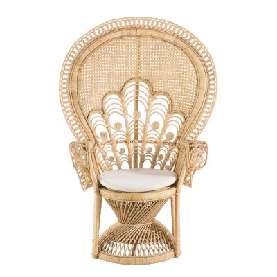 China Reclining Princess Chair Full Style Southeast Asian Indonesian Rattan Woven Rattan Chair Woven Peacock Chair for sale