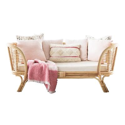 China Japanese Style Modern Natural Rattan Small Rattan Sofa Three Seat Sofa Chair Apartment Indoor Home for sale