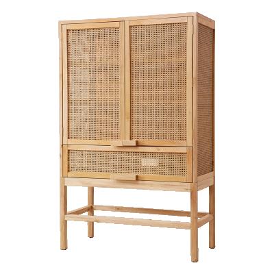 China Japanese Style Ash Wood Solid Wood Wardrobe Cabinet Single Side Storage Cabinet for sale