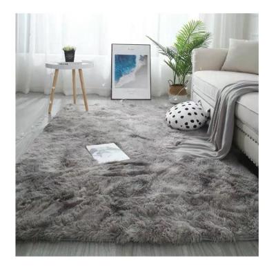 China Fur Fluffy Knot Dyed Soft Fluffy Carpet And Blanket For Living Room Bed Room Car Decoration for sale