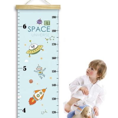 China Decorative Sticker Baby Growth Chart Handing Ruler Wall Decor For Kids Canvas Size Removable Growth Chart for sale