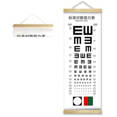 China Decorative Sticker International Canvas Handing Eye Chart Wall Decor Sight Examination Chart with Green and Red Lines for Kids for sale