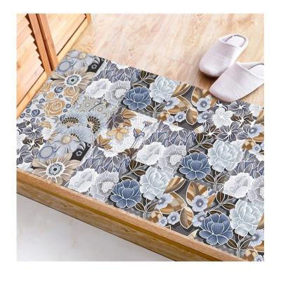 China Custom Printing Pattern Tile Wall Sticker PVC Removable Waterproof Self Adhesive Marbling Waterproof Sticker For Kitchen Bathroom Home Decoration for sale