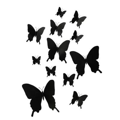 China Beautiful 12Pcs/set Decorative PVC Home Wall Sticker Mixed Size Butterflies PVC Wall Sticker For Holiday Wedding Party Where Decoration Supplies Ornament for sale