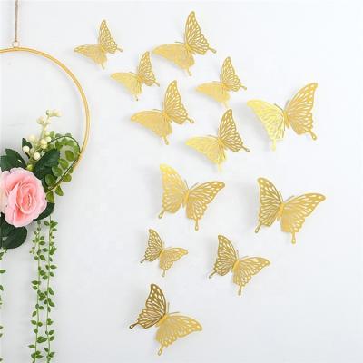 China Hot Selling 3D Amazon Butterfly Decorative Hot Sale 3D Butterfly Wall Sticker PVC Home Wall Butterfly Decorative Wall Sticker Hollow Paper For Wedding Party Decoration for sale