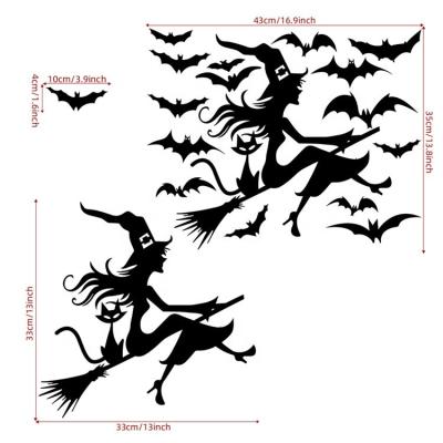 China Home Decorative Wall Decal Fast Shipping Halloween Bats Wall Stickers Custom Removable PVC Supplies For Decoration Window Room Party for sale