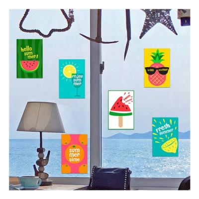 China Home Decorative Wall Sticker PVC Summer Fruit Wall Sticker Plants For Beach Villa Home Decoration Customized Designs 3d Wall Sticker for sale