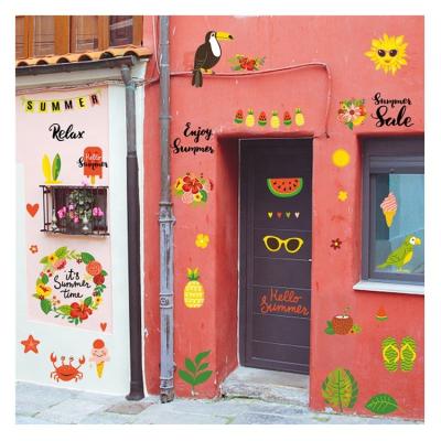 China Wholesale 3d Home Decorative Wall Stickers Cartoon Style Summer Style Wall Sticker Home Wall Sticker for Holiday and Beach Party for sale