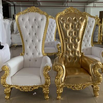 China Contemporary Wholesale Party Hotel Luxurious Wed Luxury Wholesale White Wedding Throne Chair Wood King And Throne Chairs for sale