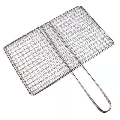 China Sustainable BBQ Multiple Sizes Portable Grilling Non-Stick Grilling Clip Iron Metal Fish Grill Clip BBQ Clip Net BBQ Tool For Camping for sale