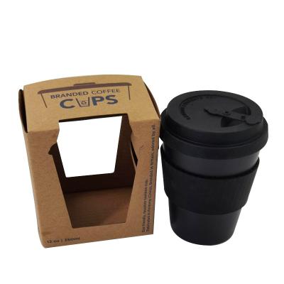 China 2023 Sustainable Wholesale 350ml Travel Eco Friendly Custom Made Bamboo Fiber Reusable Coffee Mugs Mug With Silicone Lid And Sleeve for sale