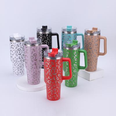 China Leopard 2023 Viable Sublimation Vacuum 40 oz Adventure Fire Extinguisher 40oz Stainless Steel Vacuum Stanleys Insulated Tumbler With Handle for sale