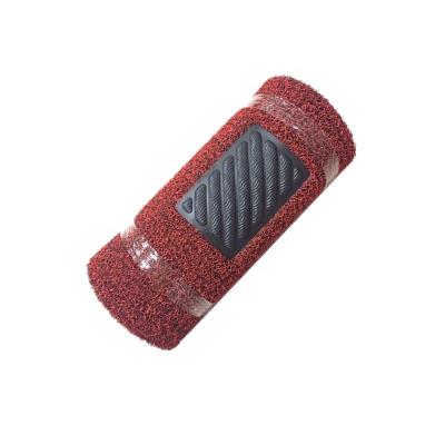 China Double Color PVC Luxury Coil Car Roll Mat With Non Skid Nail Backing for sale