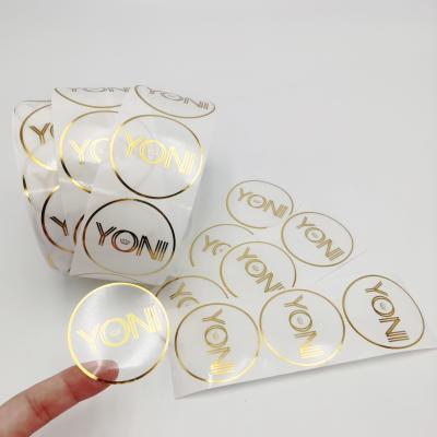 China Waterproof Adhesive Labels Printing Around Clear Label Private Custom Personalized Logo Circle Stickers Transparent Sticker for sale